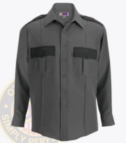 Performance Security Uniform Shirt Long Sleeves Owl13-26 Light Gray Black a long sleeved shirt with a logo