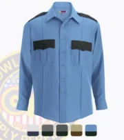 Performance Security Uniform Shirt Long Sleeves Owl13-26 Light Blue Black