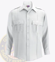 security uniform shirt long sleeve : a long sleeved white shirt with Owl Badges Logo