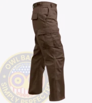 Security Tactical BDU Pants Owl Badges Brown a pair of brown pants with a logo on the back