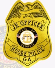 Jr Sticker Badge used as Jr Police badges In Gold color For More Police in Georgia With Owl Badges Logo