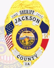 Custom Sheriff Badges: Design, Create and Order Badges For Sheriff Departments Sheriff Badge SH4-A1 Gold a gold badge with a blue circle and white text With Iowa state flag