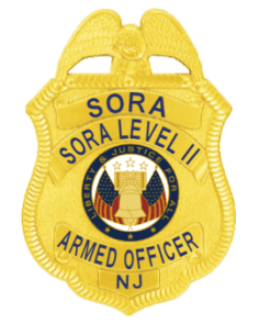 Sora level 2 badges: custom designed badges for armed security officers in new jersey a gold police badge with blue text