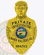 President-Trump-Badge-Silver-Gold Police Officer Badges. Private Investigator Badges