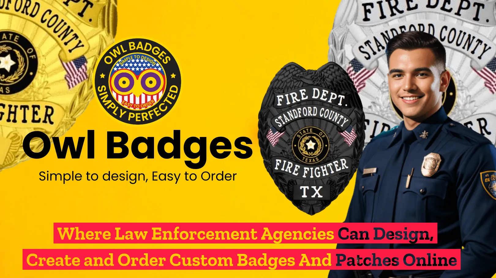 Fire fighter badges - design & order online