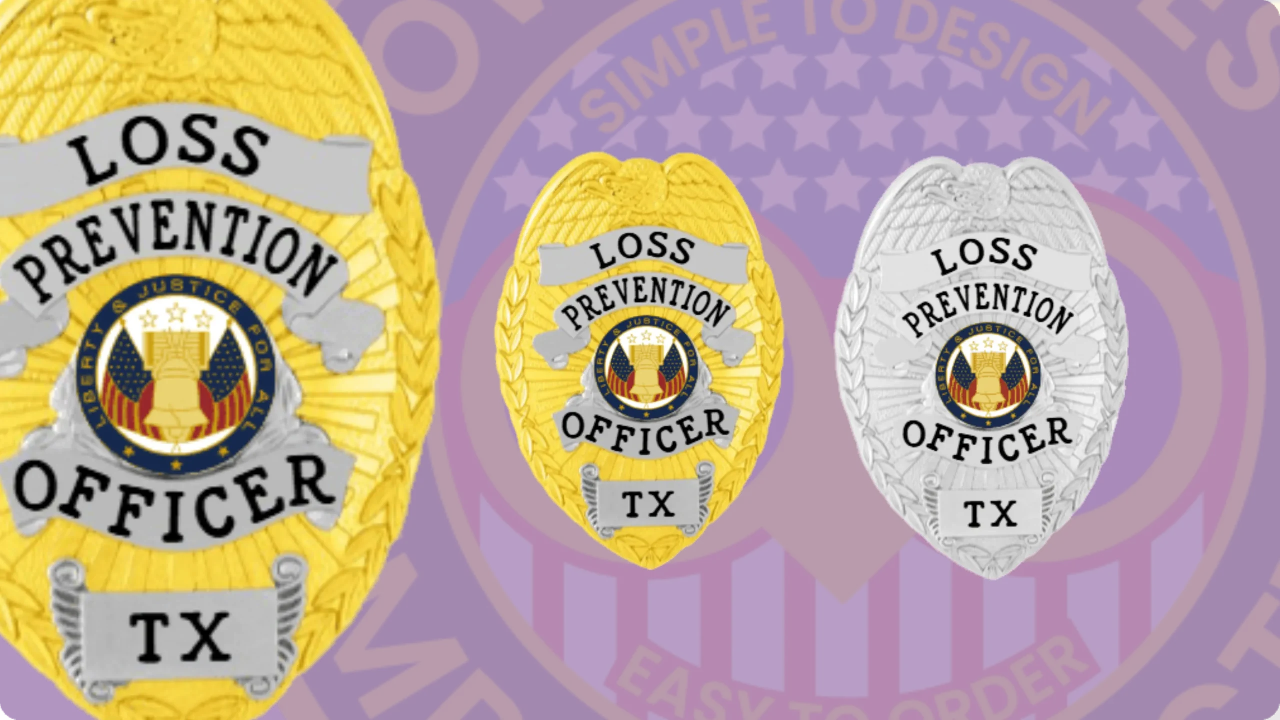 Loss prevention officer badges for malls and stores