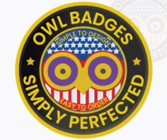 Owl Badges Custom PVC Rubber Patches 2024