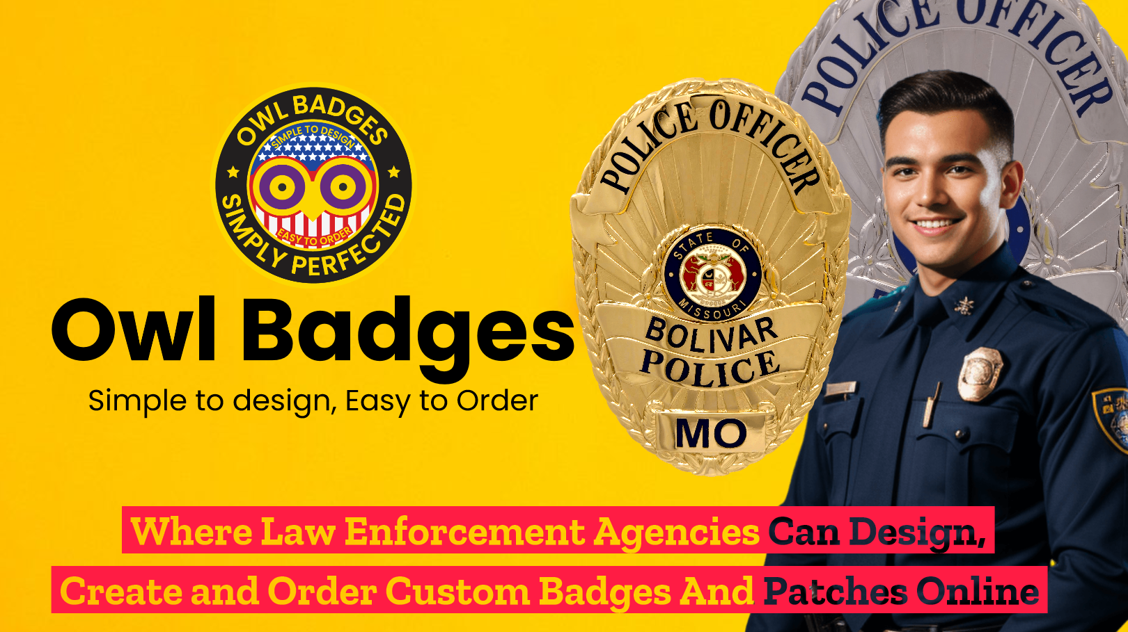 Customized police badges for police officers and law enforcement