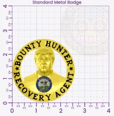 21-BH22DT Bounty Hunter Badge In Black Donald Trump Badge Standard 2.65