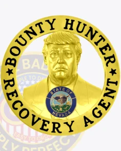 21-bh22dt bounty hunter badge in gold donald trump badge