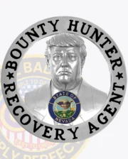 21-BH22DT Bounty Hunter Badge In Silver Donald Trump Badge