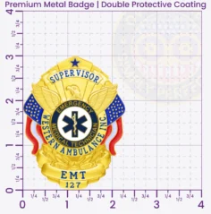 1-A10EMT Buy Custom EMT Badges and Emergency Medical Technician Badge 3 Premium