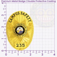 11-D16-3CS How to Buy Custom Campus Safety Badges And University Security Badges 3.375 Premium