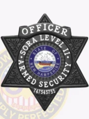 18-A1SA SORA Level 2 Armed Security Badge Black Badges