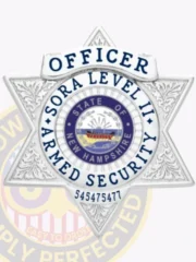 18-A1SA SORA Level 2 Armed Security Badge Silver Badges