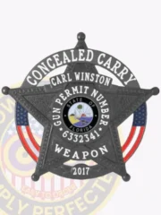 19-H16CCW Buy, Design and Create and order Concealed Carry Weapons Badges, CCW badges, Gun Permit Badges Black Badges