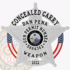 19-h16ccw buy, design and create and order concealed carry weapons badges, ccw badges, gun permit badges silver