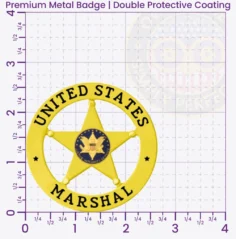 20-A19USM US Marshal Badge 2.625 Premium Badges