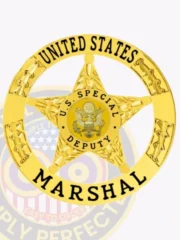 20-H16USM Buy Custom US Marshal Badge Gold