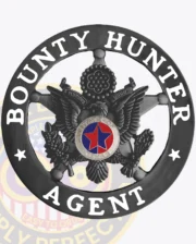 Bounty Hunter Badge Black Color In Silver Seal