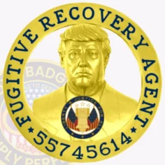 21-bh2FRA Fugitive Recovery Agent Badge Gold