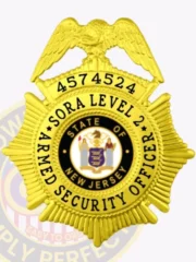 27-SB1SA SORA Level 2 Armed Security Badge Gold Badges