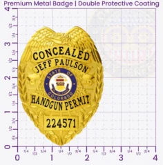 3-C11CCW Buy, Design and Create and order Concealed Carry Weapons Badges, CCW badges, Gun Permit Badges 3.47 Premium