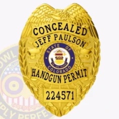 3-c11ccw buy, design and create and order concealed carry weapons badges, ccw badges, gun permit badges gold