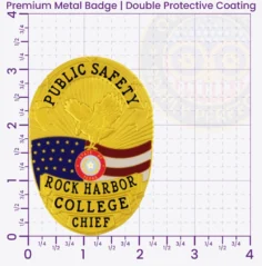 9-A1CS How to Buy Custom Campus Safety Badges And University Security Badges Gold Badges 3.25 Premium