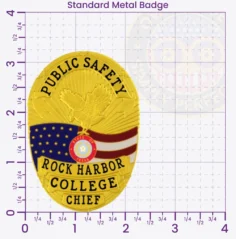 9-A1CS How to Buy Custom Campus Safety Badges And University Security Badges Gold Badges 3.25 Standard