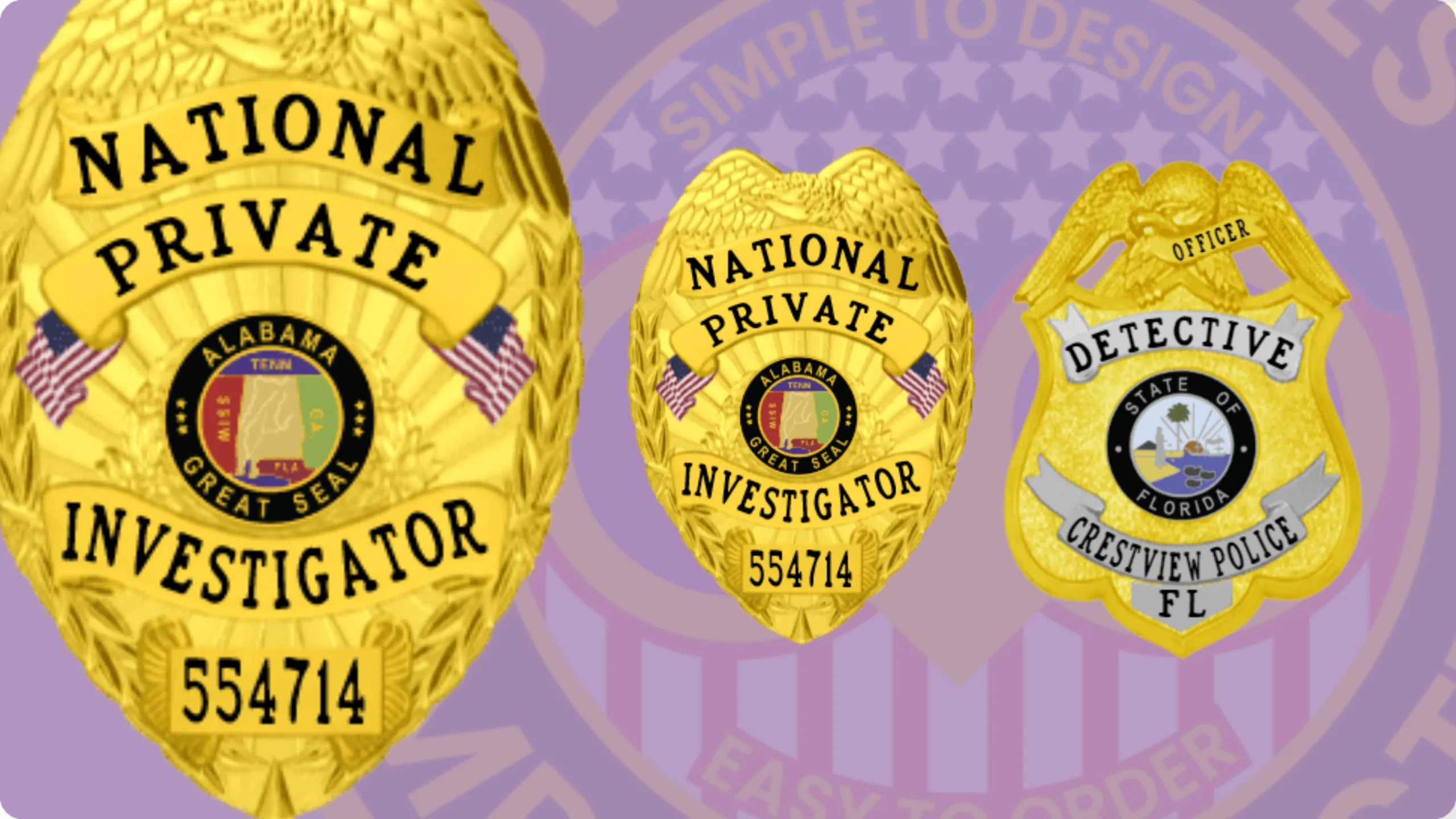 Buy custom private investigator badges and design private investigator badges online