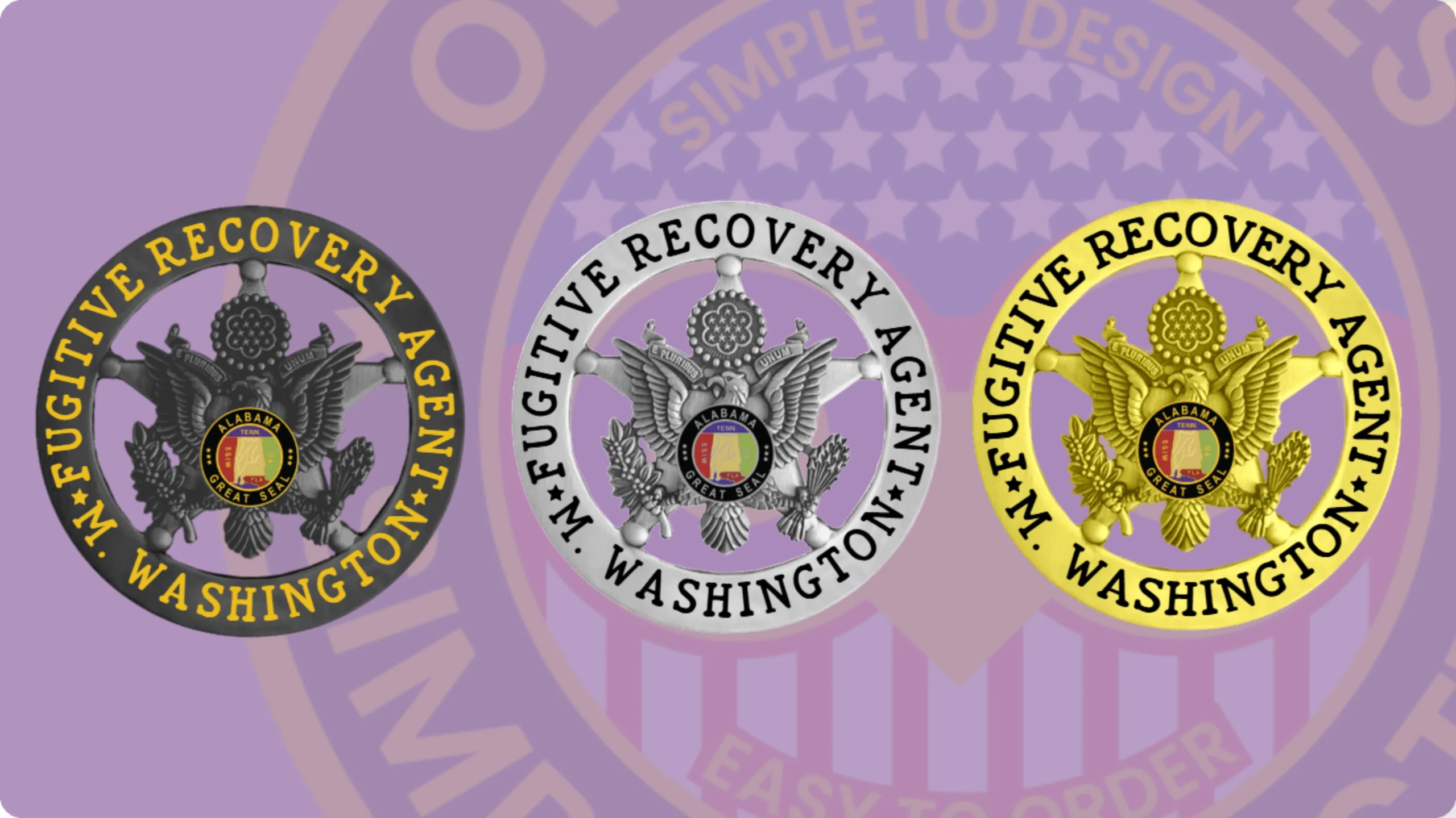 How to buy custom fugitive recovery agent badges online