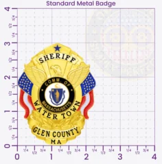 1-A10SFB Buy Custom Sheriff Badges And Design, Create, Build and Order Personalized Sheriff Badges Deputy Gold 3 Standard Badge Size