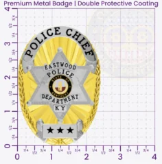 11-19F1 Custom Police Badges And Design, Create, Build and Order Personalized Police Badges Officer Badges Gold Badges 3.56 Premium