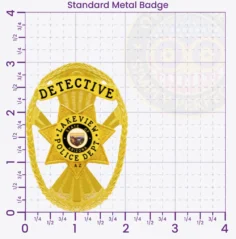 11-D15H11 Custom Badges And Design, Create, Build and Order Custom Badges Personalized Badges Officer Badges Lakeview Police Gold Badges 3 Standard