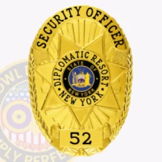 11-d16-2sob buy custom security officer badges and design, create, build and order security badges gold