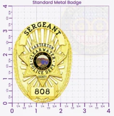 11-D16 Custom Police Badges And Design, Create, Build and Order Personalized Police Badges Officer Badges Gold Badges 3.35 Standard