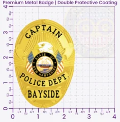 11-D17 Custom Police Badges And Design, Create, Build and Order Personalized Police Badges Officer Badges Gold Badges 3.5 Premium