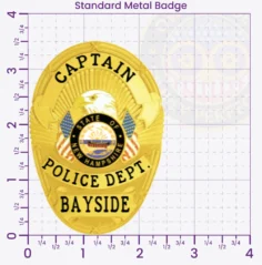 11-D17 Custom Police Badges And Design, Create, Build and Order Personalized Police Badges Officer Badges Gold Badges 3.5 Standard