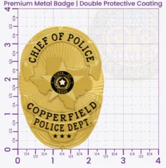 11-D22TX Custom Police Badges And Design, Create, Build and Order Personalized Police Badges Officer Badges Gold Badges 3.50 Premium