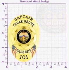 11-F4 Custom Police Badges And Design, Create, Build and Order Personalized Police Badges Officer Badges Gold Badges 3.25 Standard