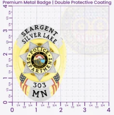 11-F5 Custom Police Badges And Design, Create, Build and Order Personalized Police Badges Officer Badges Gold Badges 3.25 Premium