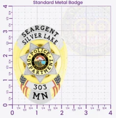 11-F5 Custom Police Badges And Design, Create, Build and Order Personalized Police Badges Officer Badges Gold Badges 3.25 Standard