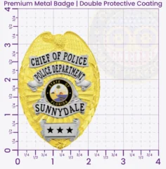 12-D17-2 Custom Police Badges And Design, Create, Build and Order Personalized Police Badges Officer Badges Gold Badges 3.35 Premium