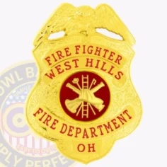 13-B1-2FFB Custom Firefighter Badges and Personalized Fire Department Badges Gold Badges