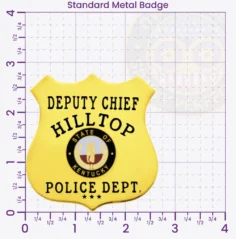 13-F19-2 Custom Police Badges And Design, Create, Build and Order Personalized Police Badges Officer Badges Gold Badges 2.75 Standard