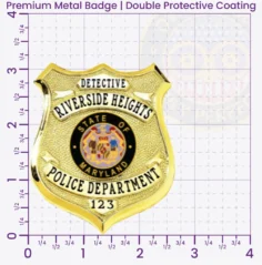 13-F19-3 Custom Police Badges And Design, Create, Build and Order Personalized Police Badges Officer Badges Gold Badges 3.125 Premium