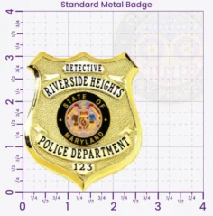 13-F19-3 Custom Police Badges And Design, Create, Build and Order Personalized Police Badges Officer Badges Gold Badges 3.125 Standard