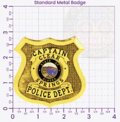 13-F19-4 Custom Police Badges And Design, Create, Build and Order Personalized Police Badges Officer Badges Gold Badges 2.85 Standard