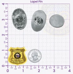 13-F19-4 Custom Police Badges And Design, Create, Build and Order Personalized Police Badges Officer Badges Gold Lapel Pins